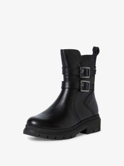 Tamaris Bottine En Cuir - Noir | Bottines