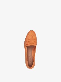 Tamaris Babouche En Cuir - Orange | Chaussures Basses Et Pantoufles