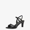 Tamaris Sandale A Talon En Cuir - Noir | Des Sandales