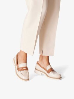 Tamaris Babouche En Cuir - Beige | Chaussures Basses Et Pantoufles