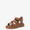 Tamaris Sandale En Cuir - Marron | Des Sandales