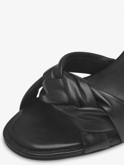 Tamaris Sandale A Talon En Cuir - Noir | Des Sandales