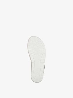 Tamaris Sandale A Talon En Cuir - Blanc | Des Sandales