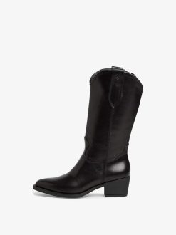 Tamaris Bottine En Cuir - Noir | Bottines