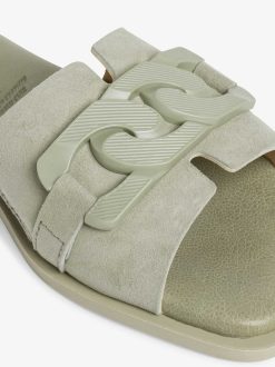 Tamaris Mule En Cuir - Vert | Mules