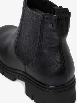 Tamaris Bottine Chelsea En Cuir - Noir | Bottines