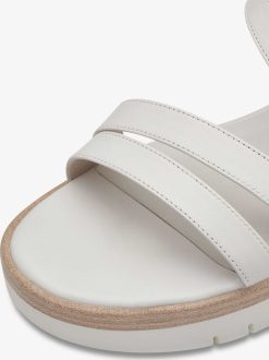 Tamaris Sandale A Talon En Cuir - Blanc | Des Sandales