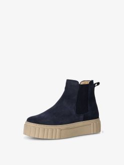 Tamaris Bottine Chelsea En Cuir - Bleu | Bottines