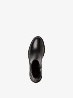 Tamaris Bottine Chelsea En Cuir - Noir | Bottines