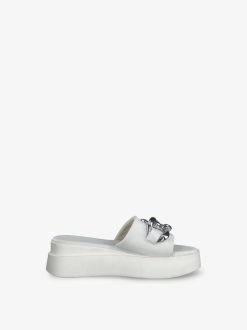 Tamaris Mule En Cuir - Blanc | Mules