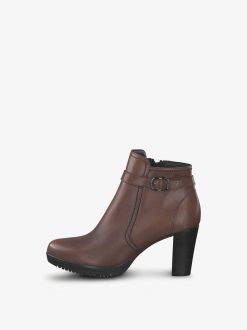 Tamaris Bottine En Cuir - Marron | Bottines