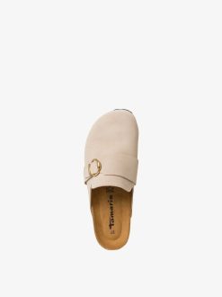 Tamaris Mule En Cuir - Beige | Mules