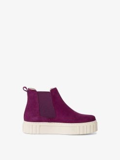 Tamaris Bottine Chelsea En Cuir - Violet | Bottines