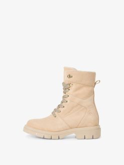 Tamaris Bottine En Cuir - Doublure Chaude Beige | Bottines