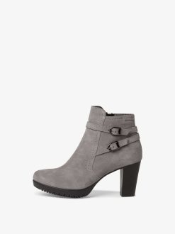 Tamaris Bottine En Cuir - Gris | Bottines