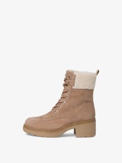 Tamaris Bottine En Cuir - Doublure Chaude Marron | Bottines