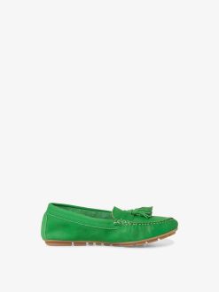 Tamaris Mocassin En Cuir - Vert | Chaussures Basses Et Pantoufles