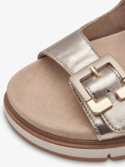 Tamaris Mule En Cuir - Or | Mules