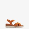 Tamaris Sandale A Talon En Cuir - Orange | Des Sandales