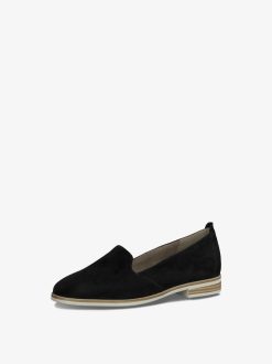 Tamaris Babouche En Cuir - Noir | Chaussures Basses Et Pantoufles