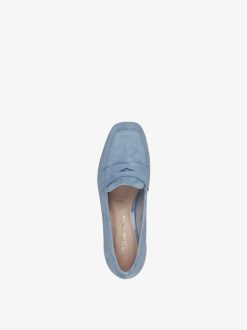 Tamaris Trotteur En Cuir - Bleu | Chaussures Basses Et Pantoufles