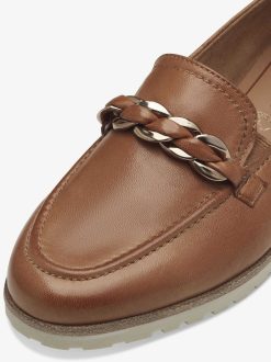 Tamaris Babouche En Cuir - Marron | Chaussures Basses Et Pantoufles