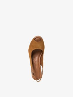 Tamaris Sandale A Talon En Cuir - Marron | Des Sandales