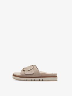 Tamaris Mule En Cuir - Beige | Mules