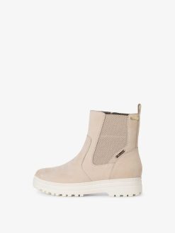 Tamaris Bottine En Cuir - Beige | Bottines