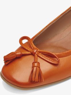 Tamaris Ballerine En Cuir - Orange | Ballerines