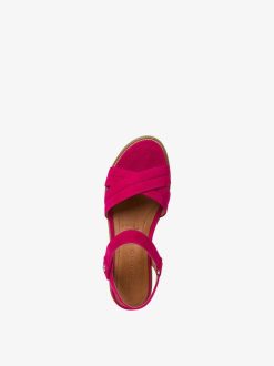 Tamaris Sandale A Talon En Cuir - Rose | Des Sandales