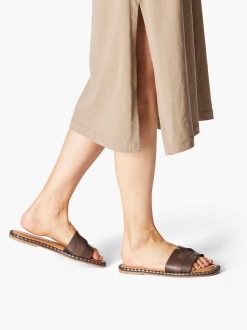 Tamaris Mule En Cuir - Marron | Mules