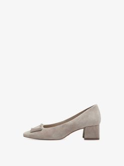 Tamaris Escarpins En Cuir - Beige | Pompes