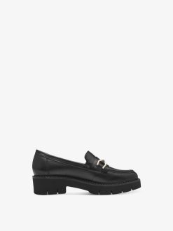 Tamaris Babouche En Cuir - Noir | Chaussures Basses Et Pantoufles