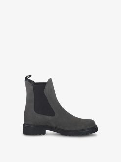 Tamaris Bottine Chelsea En Cuir - Gris | Bottines