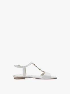 Tamaris Sandale En Cuir - Blanc | Des Sandales