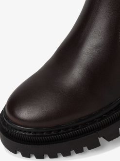 Tamaris Bottine Chelsea En Cuir - Marron | Bottines