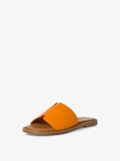 Tamaris Mule En Cuir - Orange | Mules