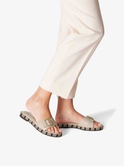 Tamaris Mule En Cuir - Beige | Mules