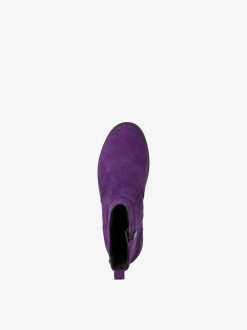 Tamaris Bottine En Cuir - Violet | Bottines