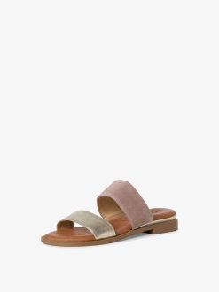 Tamaris Mule En Cuir - Beige | Mules