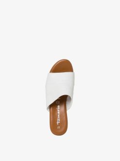 Tamaris Mule En Cuir - Blanc | Mules