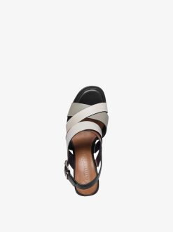 Tamaris Sandale A Talon En Cuir - Beige | Des Sandales