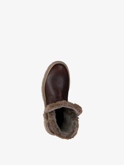 Tamaris Bottine En Cuir - Doublure Chaude Marron | Bottines