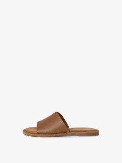 Tamaris Mule En Cuir - Marron | Mules