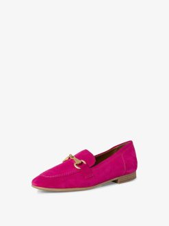 Tamaris Babouche En Cuir - Rose | Chaussures Basses Et Pantoufles