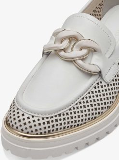 Tamaris Babouche En Cuir - Blanc | Chaussures Basses Et Pantoufles