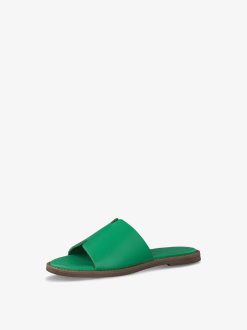 Tamaris Mule En Cuir - Vert | Mules