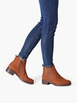 Tamaris Bottine Chelsea En Cuir - Marron | Bottines