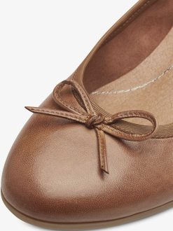 Tamaris Ballerine En Cuir - Marron | Ballerines